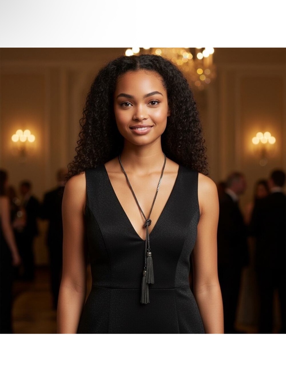 Express Gunmetal Tassel Necklace